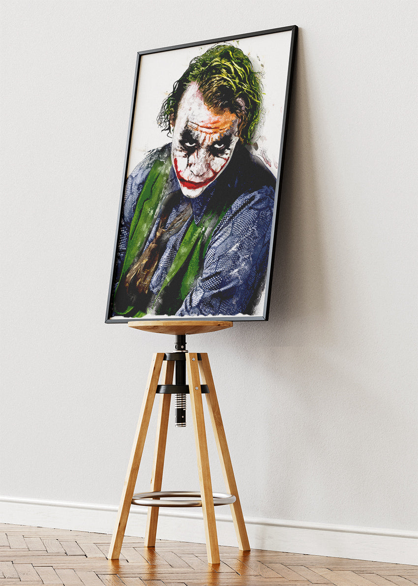 Joker – Expressive Dark Art Portrait Canvas & Poster Print – AI PRINT LAB