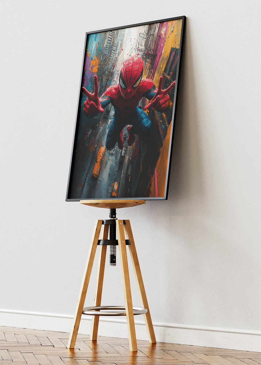 Spider-Man – Urban Vertical Action Canvas & Poster Print – AI PRINT LAB