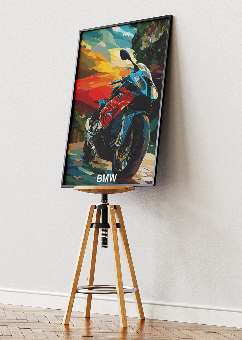 BMW Superbike Performance Art Poster & Canvas