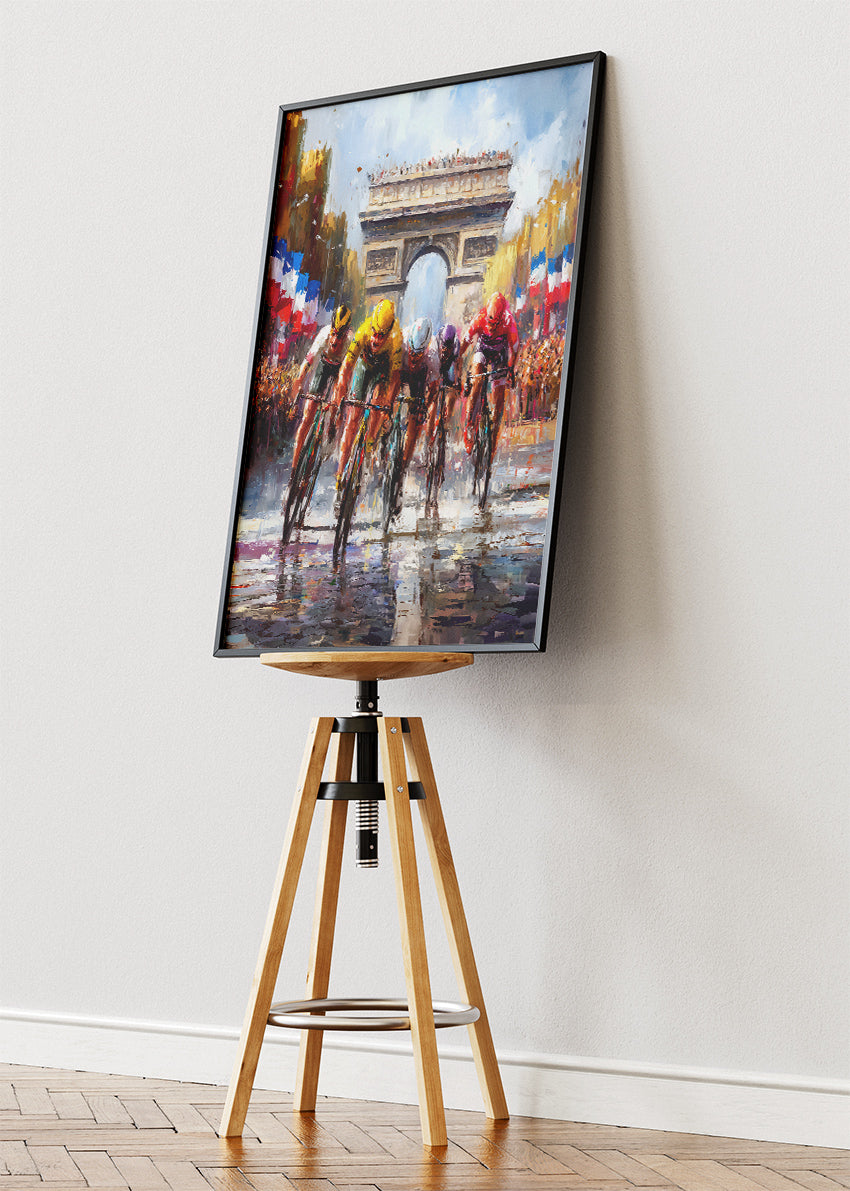Tour de France Champs-Élysées Cycling Art Print & Canvas – Paris Peloton Finish Wall Art