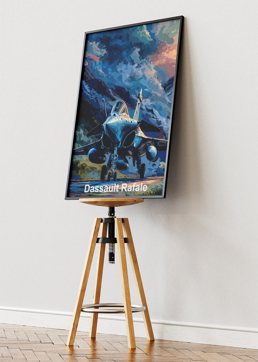 Dassault Rafale Fighter Jet Poster & Canvas Print – Stormy Aviation Art – Aiprintlab