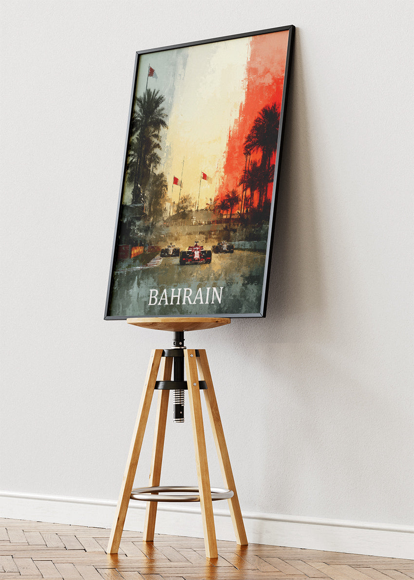 Bahrain Formula 1 Racing Poster & Canvas | Atmospheric Motorsport Wall Art