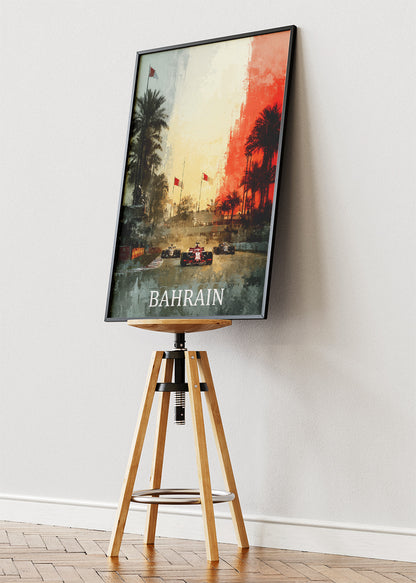 Bahrain Formula 1 Racing Poster & Canvas | Atmospheric Motorsport Wall Art