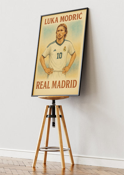 Luka Modrić Real Madrid Football Wall Art | Midfield Maestro Poster & Canvas