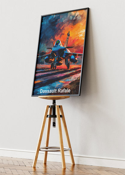 Dassault Rafale Sunset Fighter Jet Poster & Canvas Print – Vibrant Aviation Art – Aiprintlab