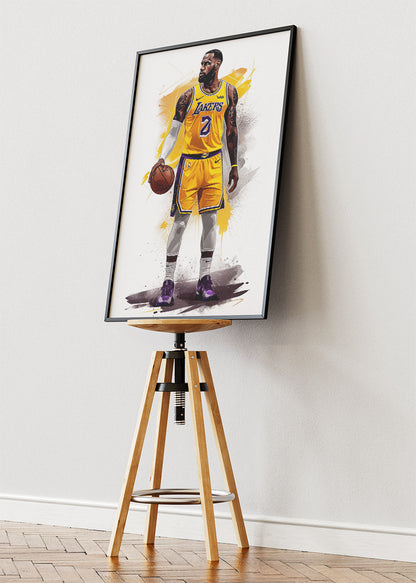 LeBron James Art Print & Canvas – Los Angeles Lakers Basketball Wall Art