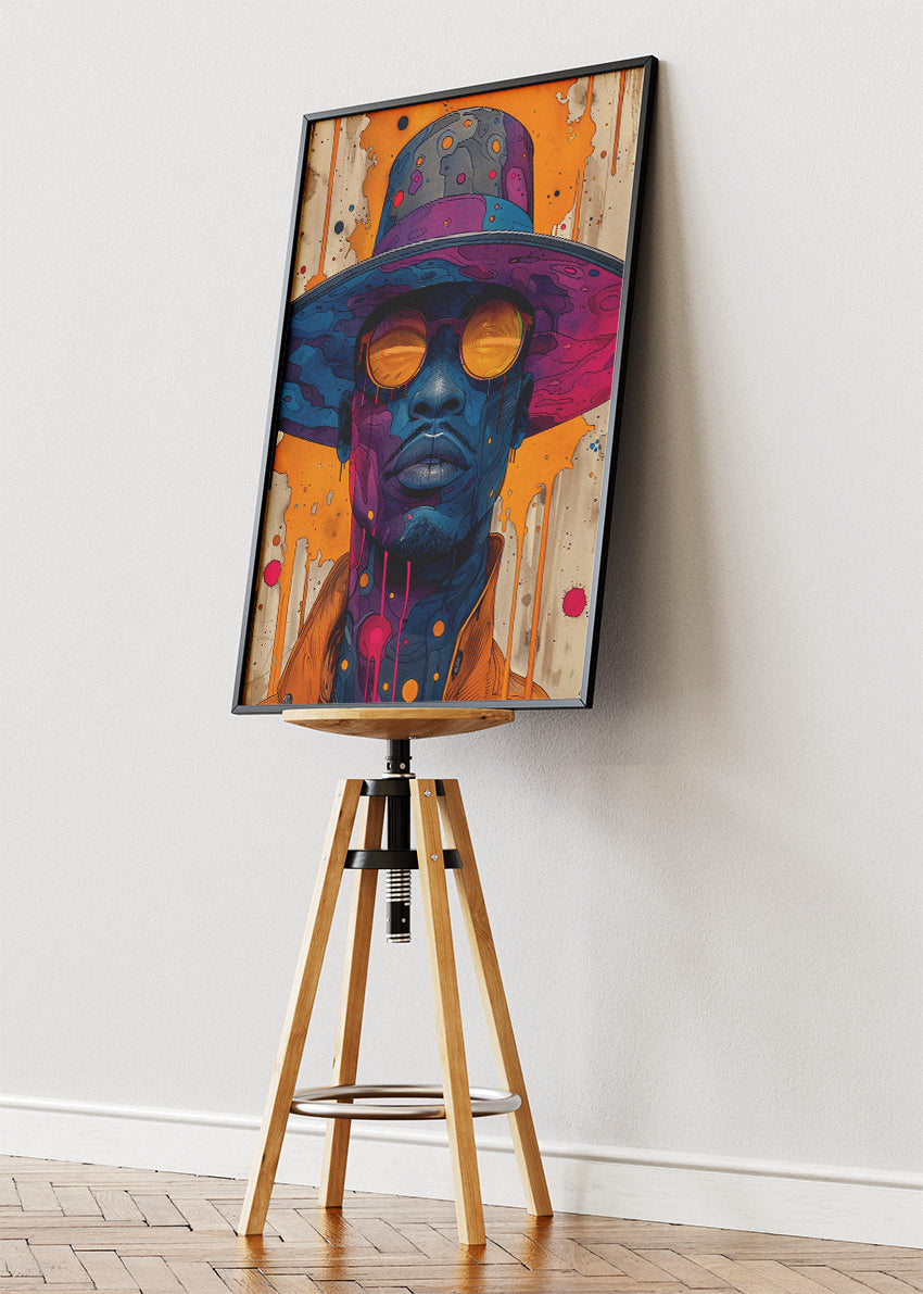 Modern Afro Pop Art Portrait Canvas & Poster Print – AI PRINT LAB