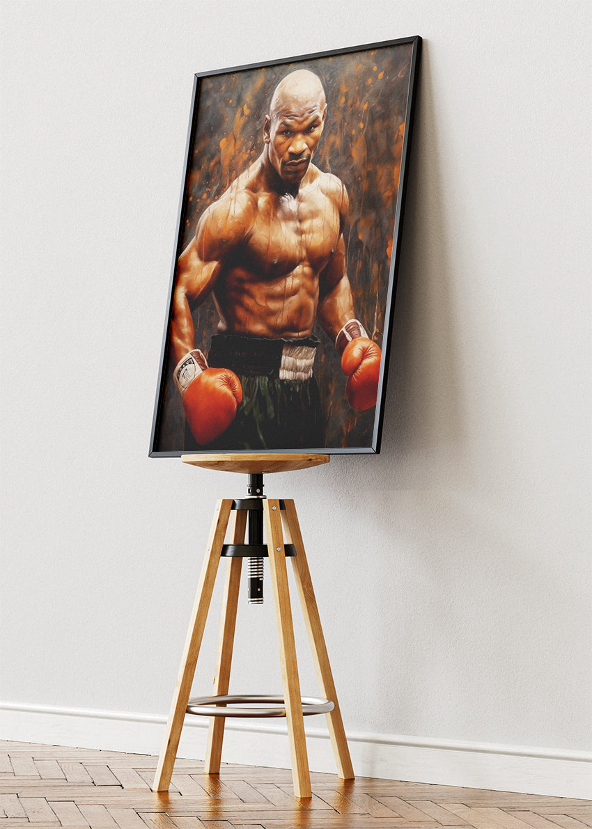 Mike Tyson Boxing Legend Portrait Poster & Canvas Art Print – Power and Intensity Wall Art