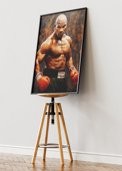 Mike Tyson Boxing Legend Portrait Poster & Canvas Art Print – Power and Intensity Wall Art