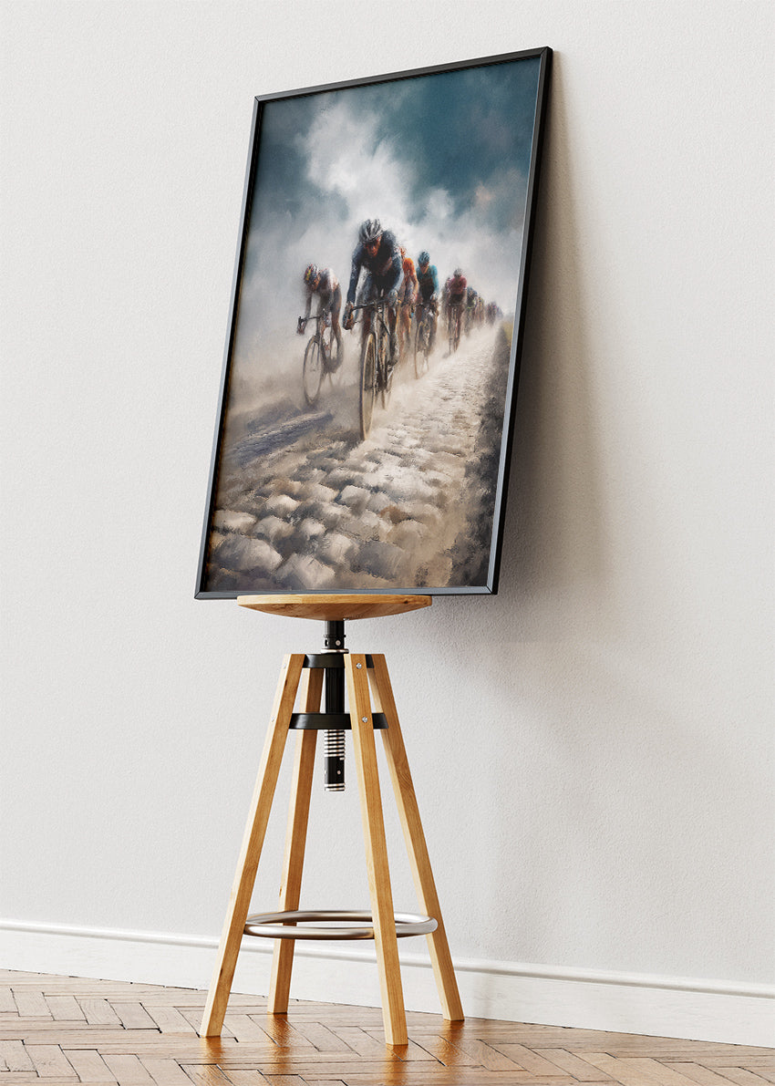 Classic Cobbled Road Cycling Art Print & Canvas – Monument Race Peloton