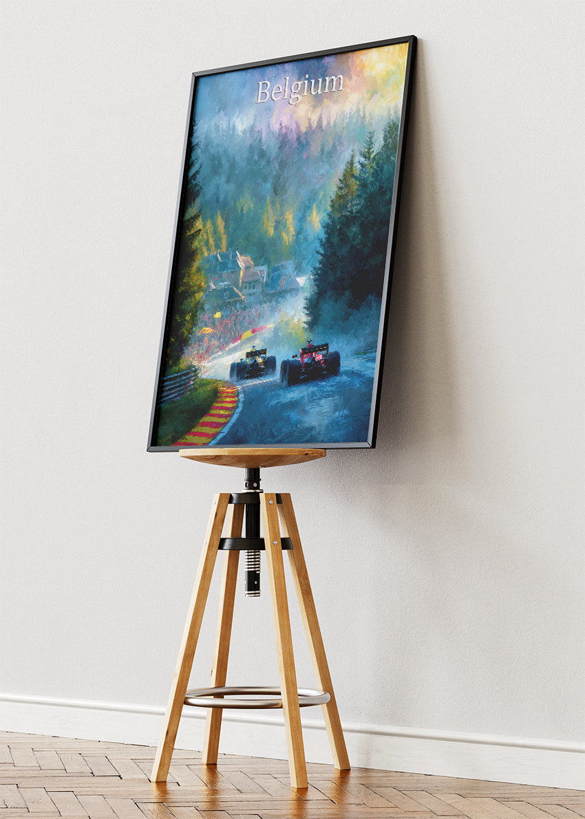 Belgium Formula 1 Spa Racing Poster & Canvas | Atmospheric Motorsport Wall Art