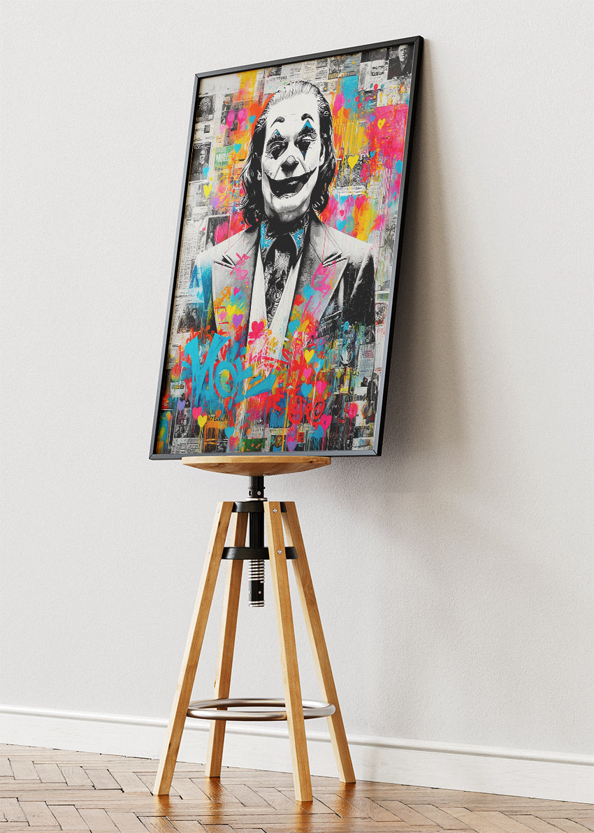 Joker – Urban Graffiti Collage Canvas & Poster Print – AI PRINT LAB