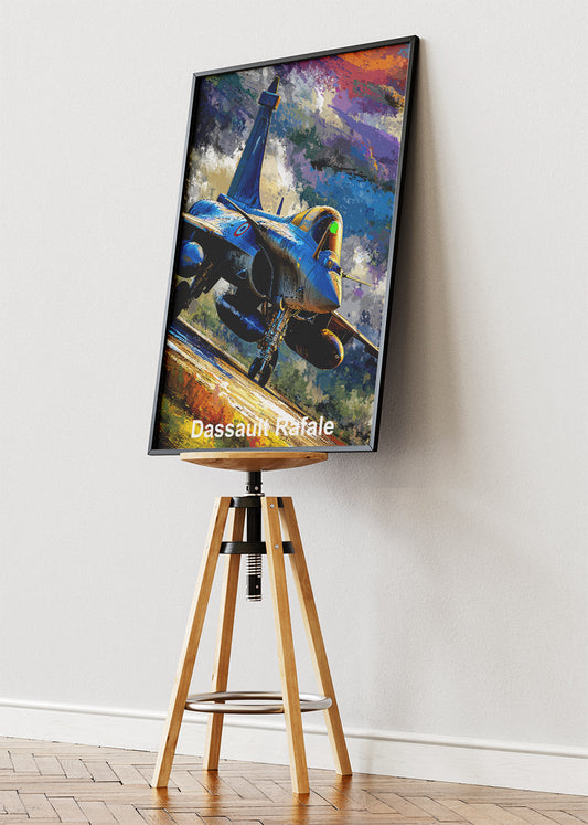 Dassault Rafale Sunset Ascent Poster & Canvas Print – Vibrant Fighter Jet Artwork – Aiprintlab