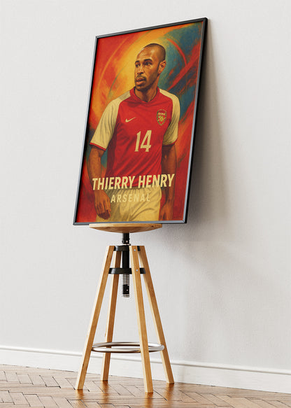 Thierry Henry Arsenal Football Wall Art | Iconic Premier League Striker Poster & Canvas