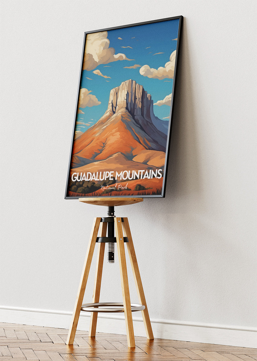 Guadalupe Mountains National Park Poster & Canvas Print – El Capitan Texas Desert Landscape Wall Art