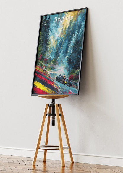 Belgium Formula One Forest Circuit Poster & Canvas | Cinematic Motorsport Wall Art