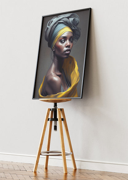 Golden Veil Elegance Portrait Canvas & Poster Print – AI PRINT LAB