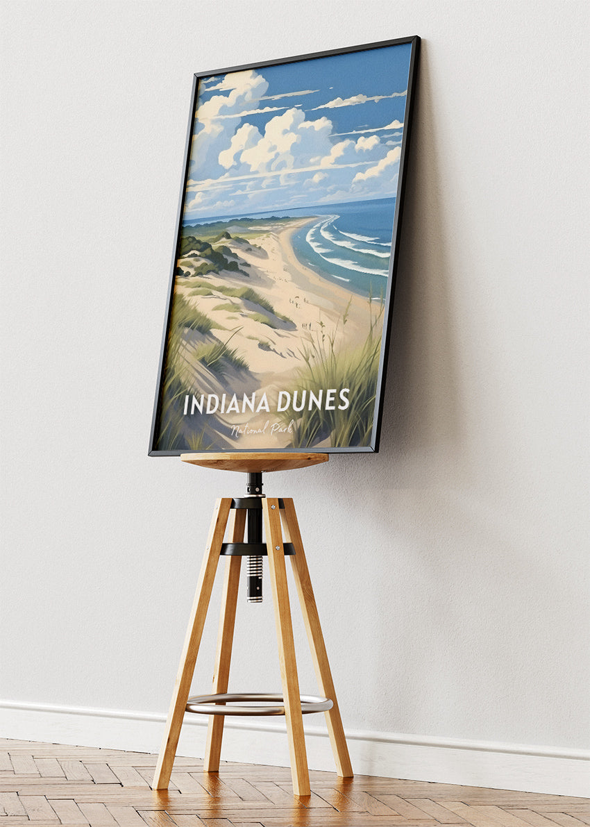 Indiana Dunes National Park Poster & Canvas Print – Lake Michigan Beach Dunes Landscape Wall Art