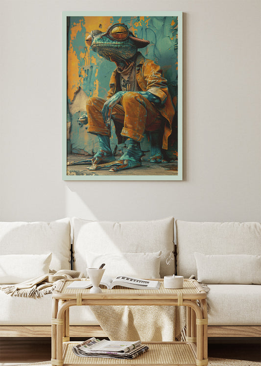 Urban Frog Character Poster & Canvas Print – Colourful Street Art Style