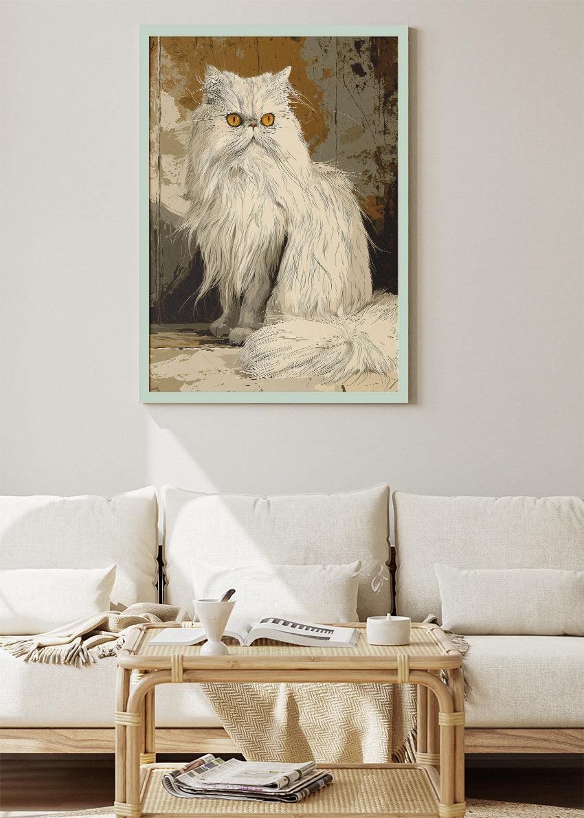 Elegant Persian Cat Portrait Canvas & Poster Print – AI PRINT LAB