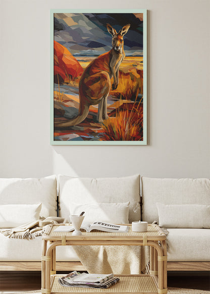 Australian Kangaroo Desert Landscape Canvas &amp; Poster Print – AI PRINT LAB