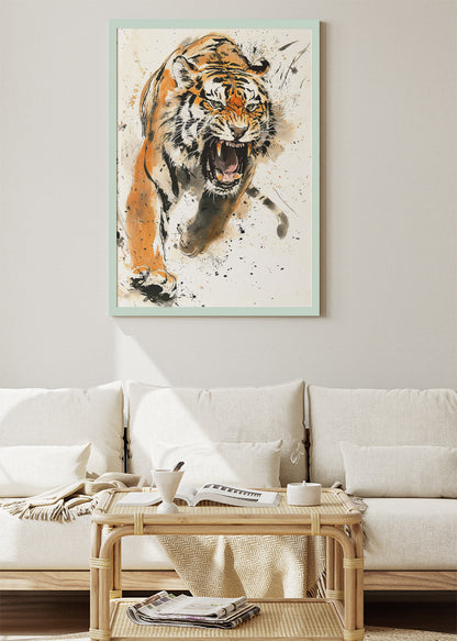 Fierce Tiger Ink Splash Canvas & Poster Print – AI PRINT LAB
