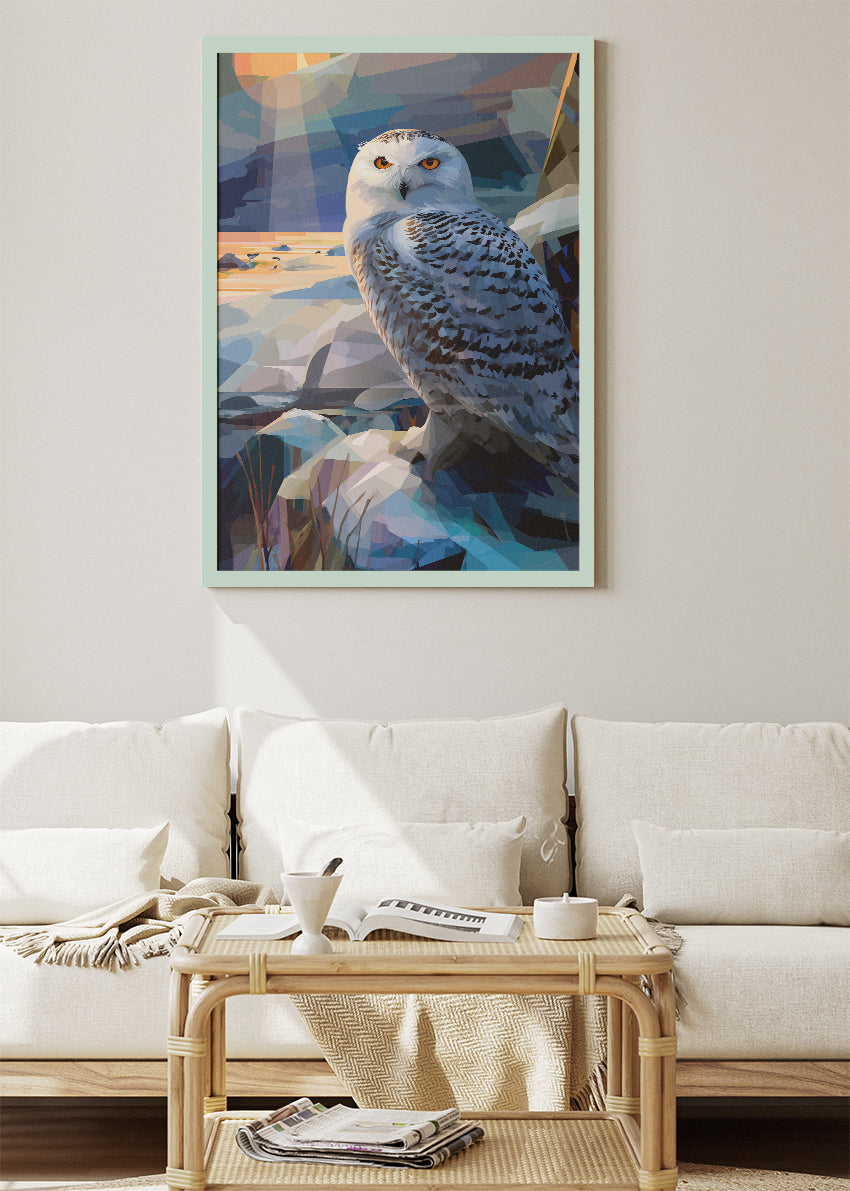 Snowy Owl Poster & Canvas Print – Arctic Wildlife Landscape Art