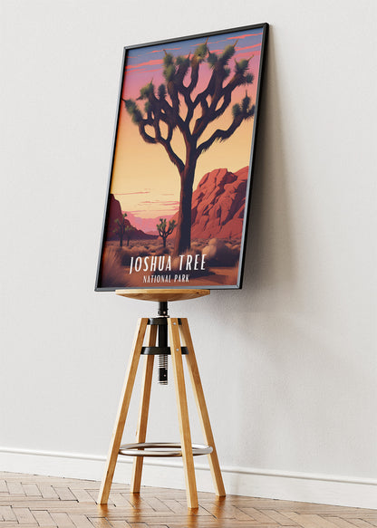 Joshua Tree National Park Poster & Canvas Print – Desert Sunset Landscape Wall Art