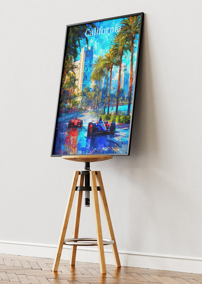 California Formula One Street Circuit Poster & Canvas | West Coast Motorsport Wall Art