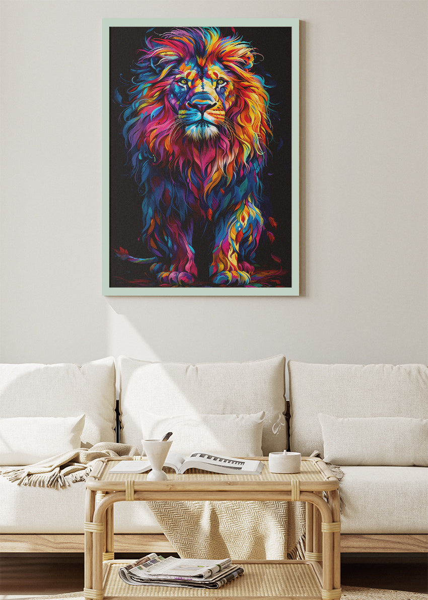 Rainbow Lion Pop Art Canvas & Poster Print – AI PRINT LAB