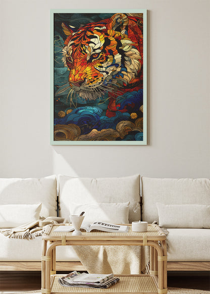Ornate Tiger Asian Art Canvas & Poster Print – AI PRINT LAB