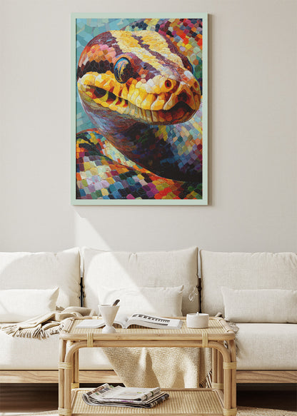 Colorful Mosaic Snake Canvas & Poster Print – AI PRINT LAB