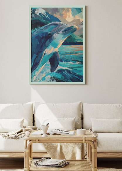Ocean Dolphin Landscape Canvas & Poster Print – AI PRINT LAB