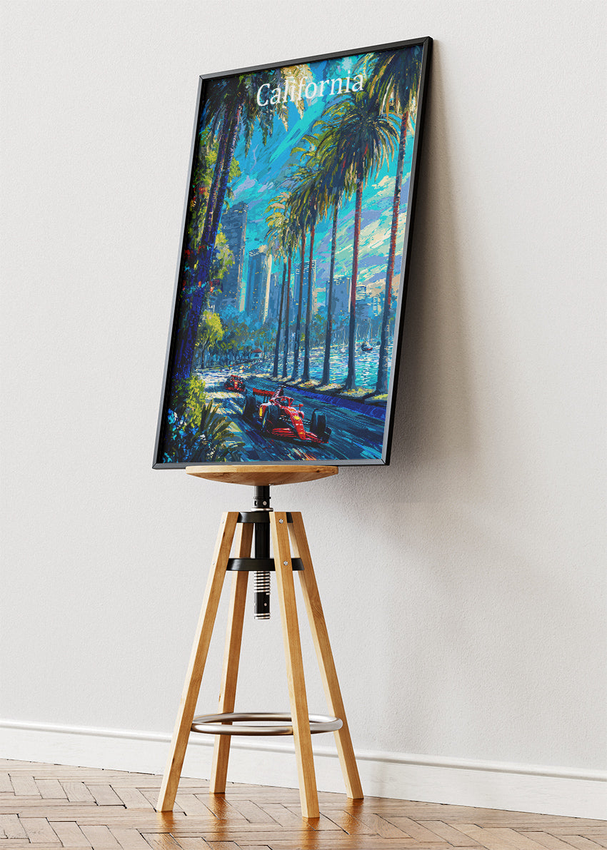 California Formula One Palm Street Circuit Poster & Canvas | Cinematic Motorsport Wall Art