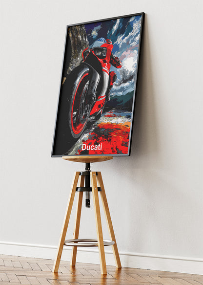 Ducati Superbike Motion Art Poster & Canvas