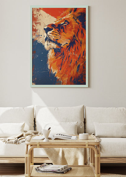 Majestic Lion Vintage Pop Art Canvas & Poster Print – AI PRINT LAB