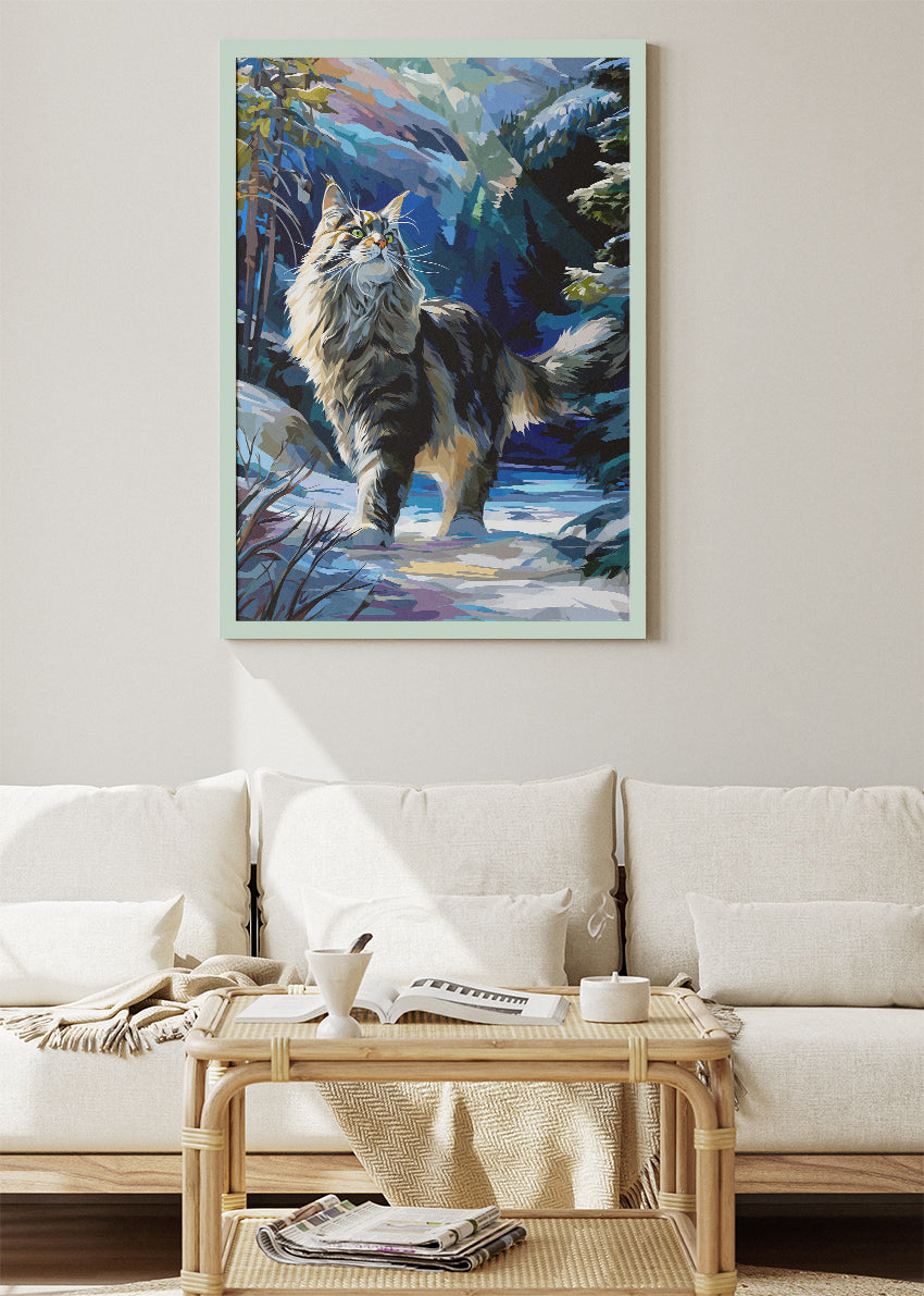 Majestic Forest Cat Canvas & Poster Print – AI PRINT LAB