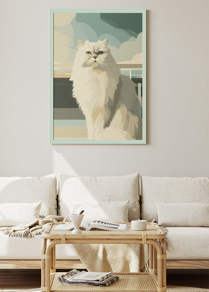 Elegant Persian Cat Minimal Canvas & Poster Print – AI PRINT LAB