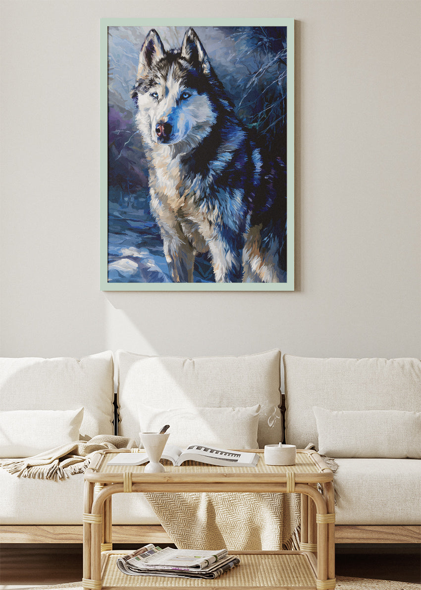 Arctic Husky Wolf Style Canvas & Poster Print – AI PRINT LAB