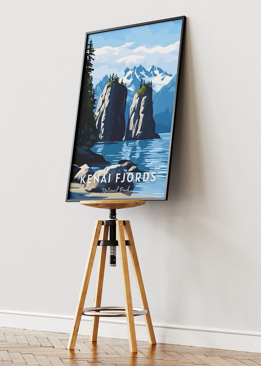 Kenai Fjords National Park Poster & Canvas Print – Alaska Coastal Fjord Landscape Wall Art