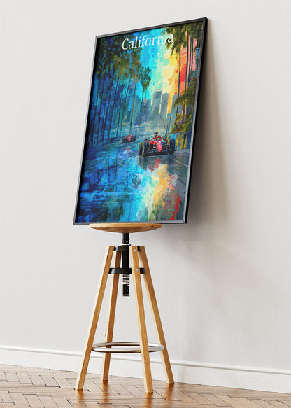 California Formula One Urban Street Circuit Poster & Canvas | Cinematic Motorsport Wall Art
