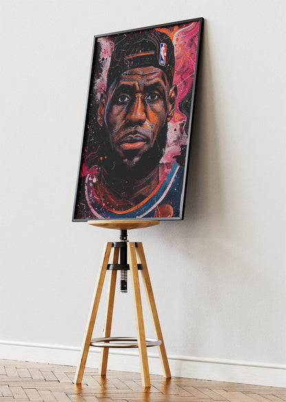 LeBron James Portrait Art Print & Canvas – NBA Icon Basketball Wall Art