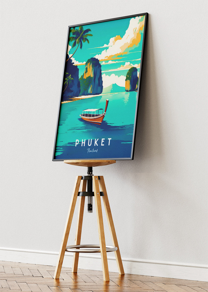 Phuket Thailand Poster & Canvas Print – Vintage Tropical Paradise Travel Art