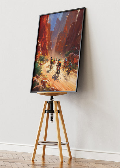 Canyon Cycling Art Print & Canvas – Dynamic Group Cycling Wall Art