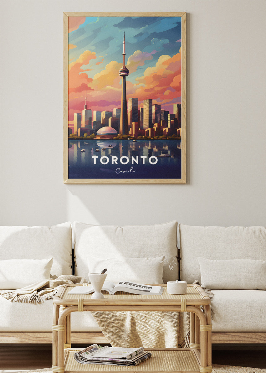 Toronto Canada Skyline Poster & Canvas Print – CN Tower Cityscape Wall Art