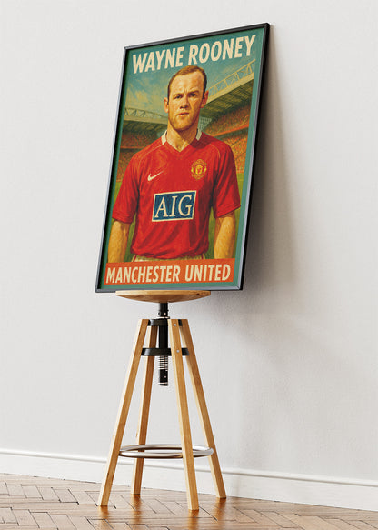 Wayne Rooney Manchester United Wall Art | Legendary Red Devils Football Poster & Canvas