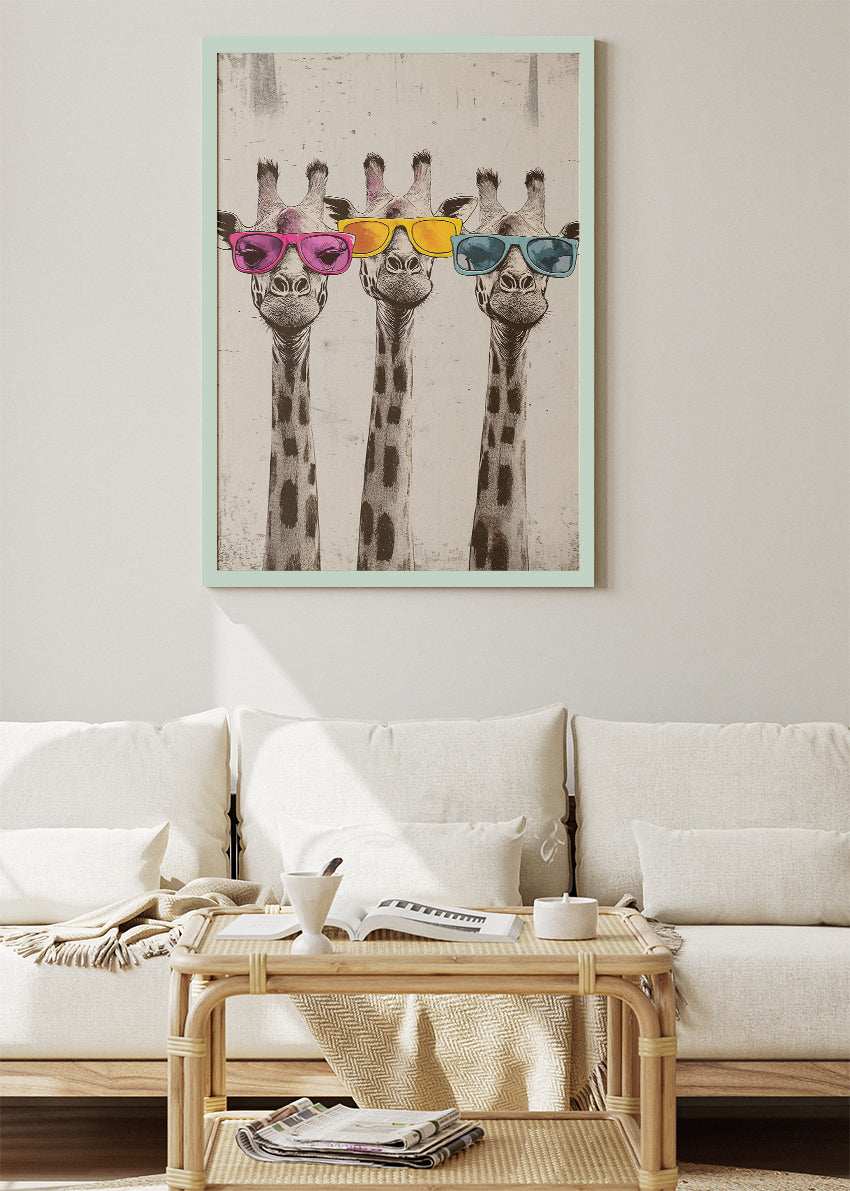 Cool Giraffes Pop Art Canvas & Poster Print – AI PRINT LAB