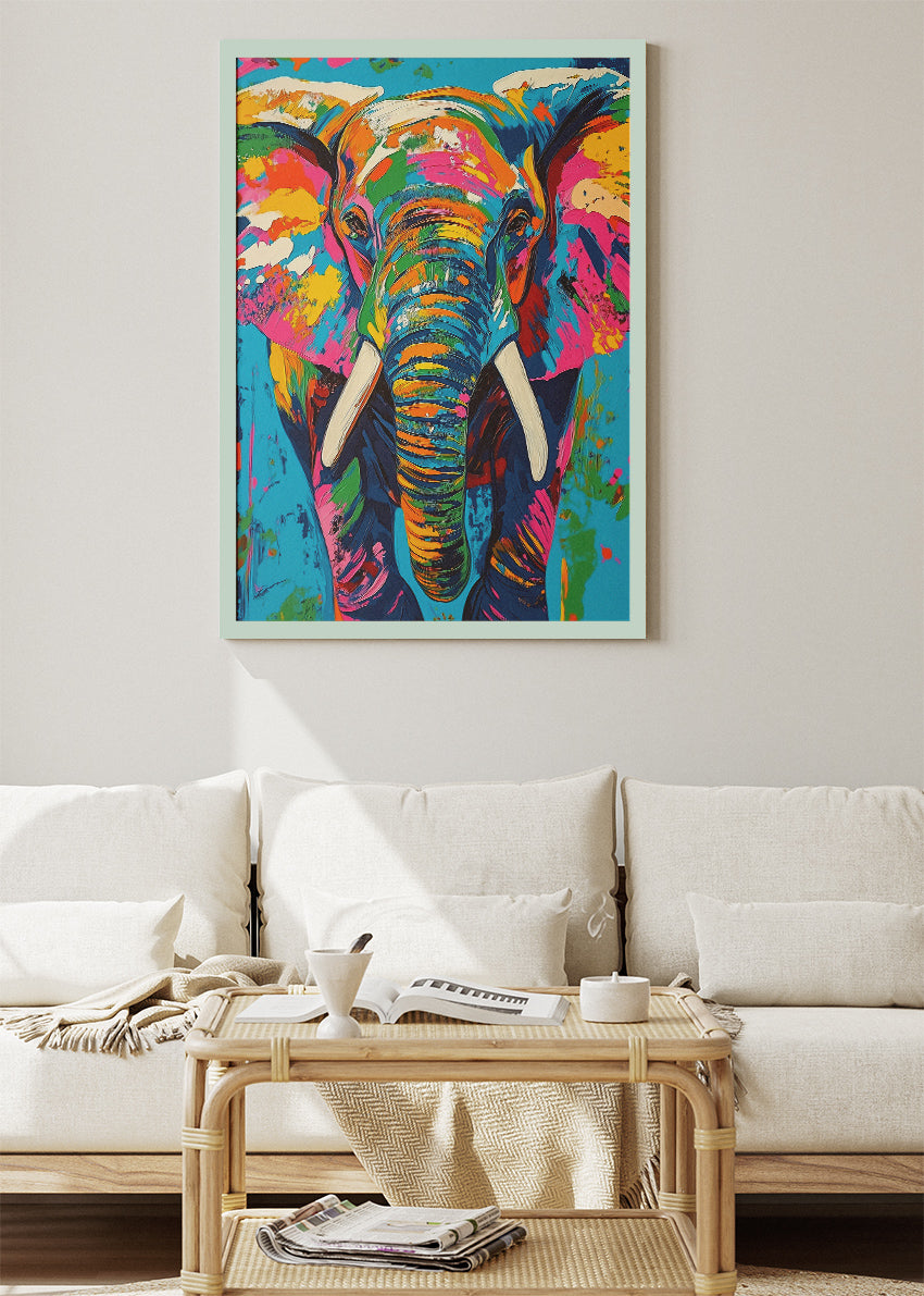 Colorful Elephant Pop Art Canvas & Poster Print – AI PRINT LAB