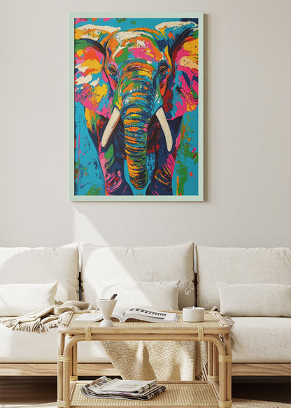 Colorful Elephant Pop Art Canvas & Poster Print – AI PRINT LAB