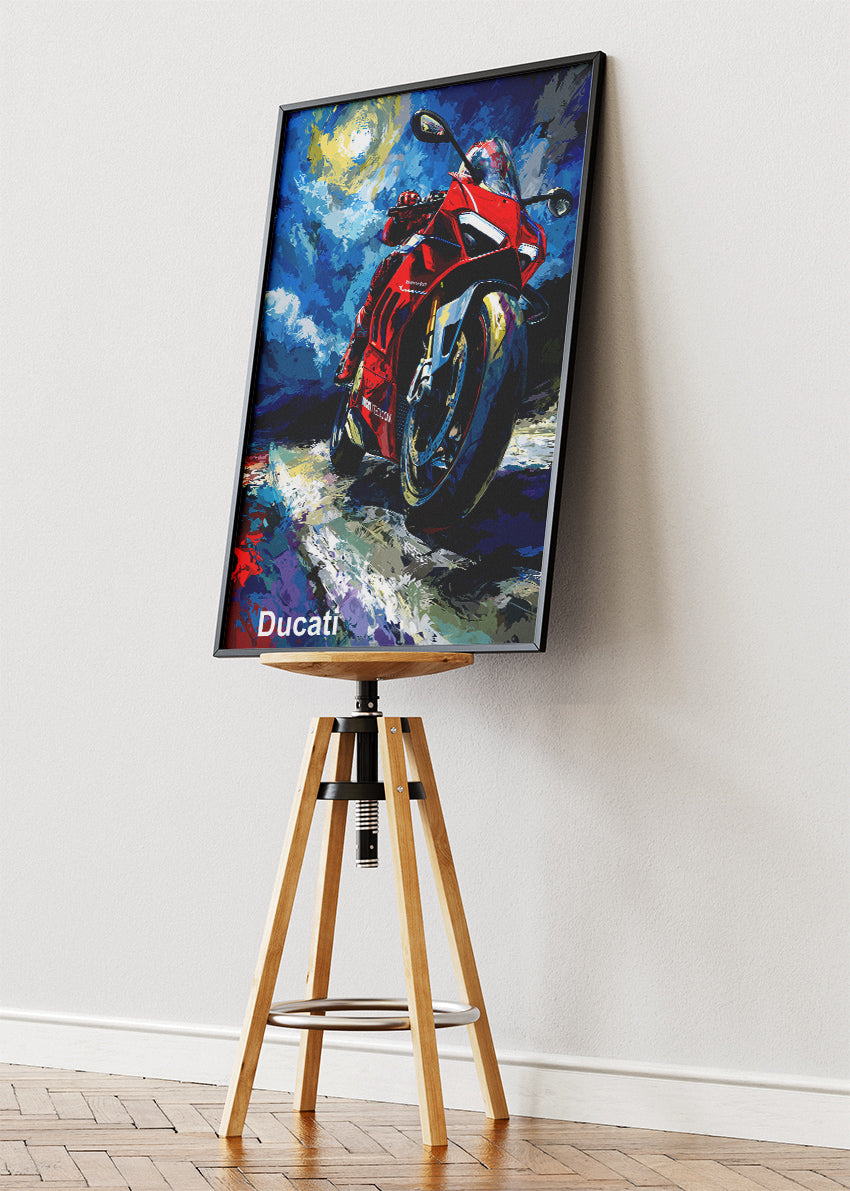 Ducati Night Rider Speed Art Poster & Canvas